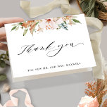 Cartão De Agradecimento Terthy Blooms, Casamento Elegante Dobrado<br><div class="desc">Obrigado seus convidados com um belo cartões de agradecimentos de casamento personalizado! Design com belos detalhes florais de aquarela e elementos caligráficos modernos escritos à mão. Capacidade de personalizar frente e verso com qualquer texto que você quiser. Dentro no vazio para que você possa escrever uma mensagem pessoal mais tarde...</div>