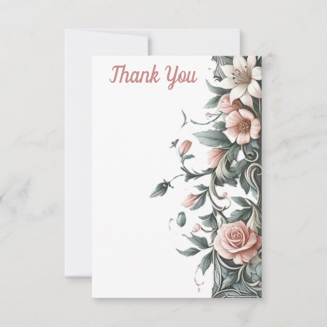 Cartão De Agradecimento Terthy Floral Vine (Frente)