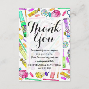 Cartão De Agradecimento Teste padrão engraçado retro dos doces dos anos 90