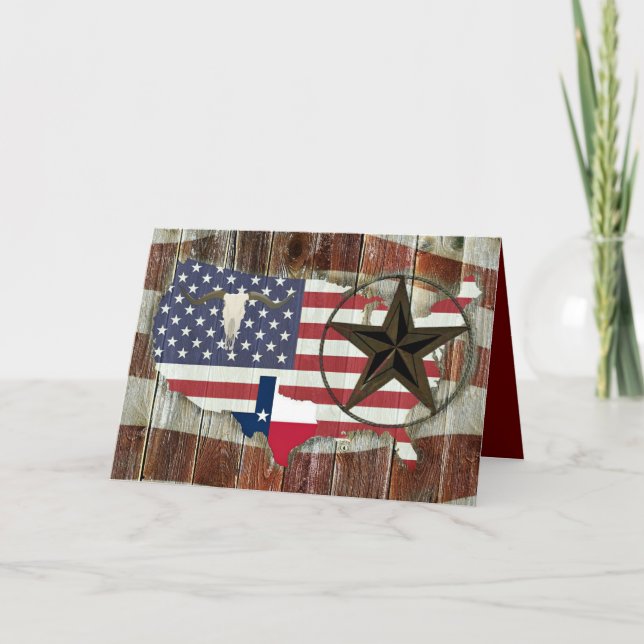 Cartão De Agradecimento Texas Lone Star Texas Long Horn (Frente)