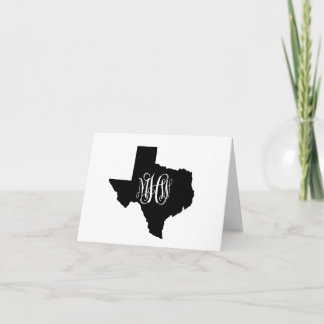 Cartão De Agradecimento Texas Preto Branco 3 Init Vinheta Monograma DIY BG