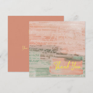 Cartão De Agradecimento Texto Amarelo Verde Verde Verde Cor-de-Rosa Escuro