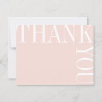 Texto Blush e White Modern Grande Obrigado Nota