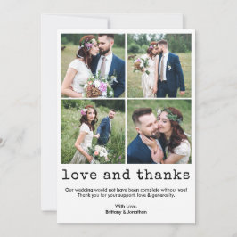 Cartão De Agradecimento Texto da Máquina de Escrever de Tendência Moderna 