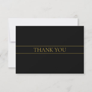 Cartão De Agradecimento Texto e Linhas de Ouro Elegantes e Personalizáveis