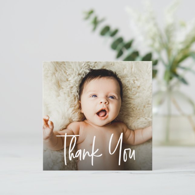 Cartão De Agradecimento Texto Sobreposto com Manchas Personalizado Foto Be (Em pé/Frente)