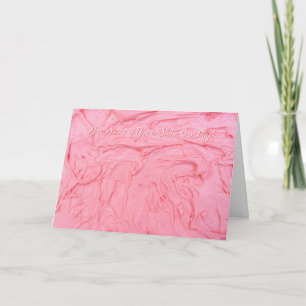 Cartão De Agradecimento Textura de Sorvete de Morango Rosa