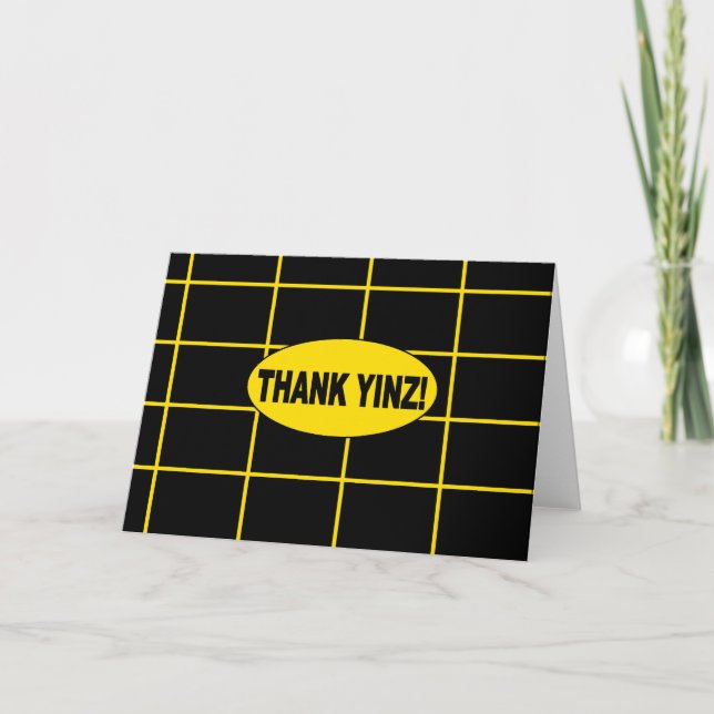 Cartão De Agradecimento Thank Yinz Gold Centered Greeting Card (Frente)