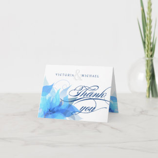 Cartão De Agradecimento Thank You Abstract Floral Fancy Script