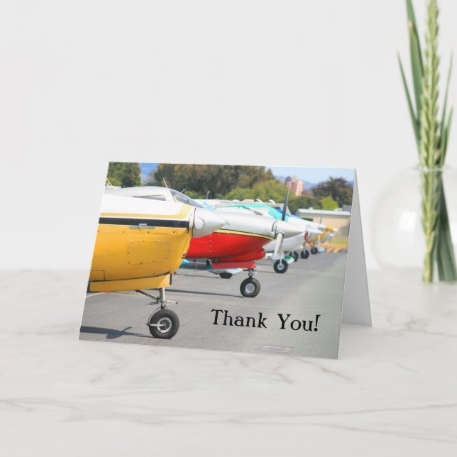 Cartão De Agradecimento Thank You Airplanes greeting card (Frente)
