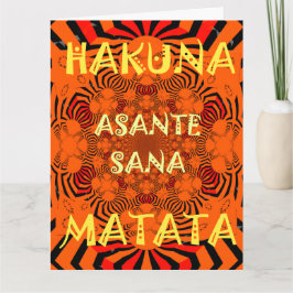 Cartão De Agradecimento Thank You Asante Sana Hakuna Matata with Gratitude