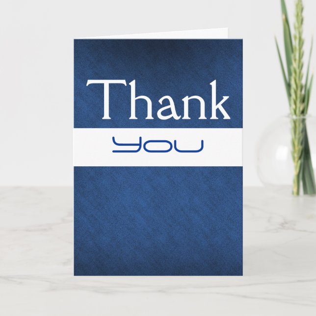 Cartão De Agradecimento "thank you" blue white birthday wedding (Frente)