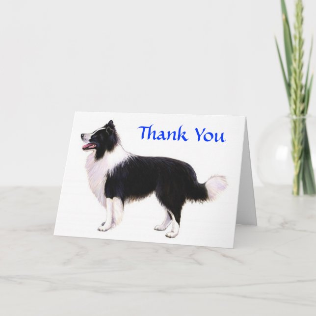 Cartão De Agradecimento Thank You Border Collie Greeting Card - Verse (Frente)