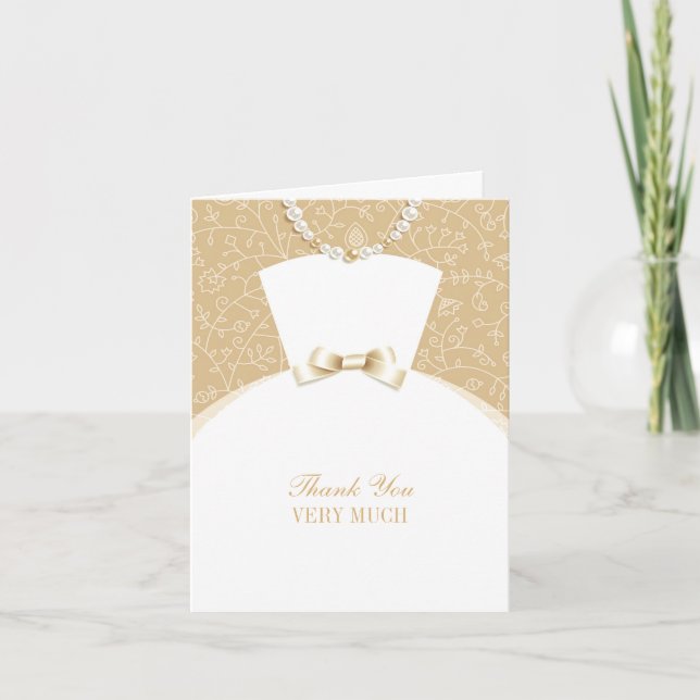 Cartão De Agradecimento Thank You Bridal Shower Folded Card (Frente)