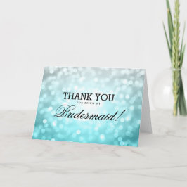 Cartão De Agradecimento Thank You Bridesmaid Beach Ombre Glitter Lights