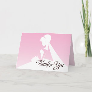Cartão De Agradecimento Thank you Bridesmaid Pretty in Pink Wedding Card
