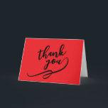 Cartão De Agradecimento Thank You Bright Red Classical Unique Simple<br><div class="desc">Specific,  plain,  eyecatching template at affordable price. Choose from variety of different card designs,  types and fonts.</div>