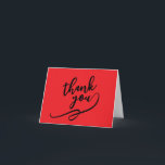 Cartão De Agradecimento Thank You Bright Red Classical Unique Simple Card<br><div class="desc">Specific, plain, eyecatching template at affordable price. Choose from variety of different card designs, types and fonts.</div>