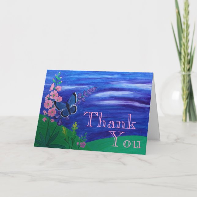 Cartão De Agradecimento Thank You Butterfly (Frente)