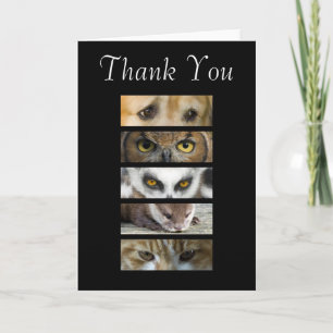 Cartão De Agradecimento Thank You Card - Animals Eyes