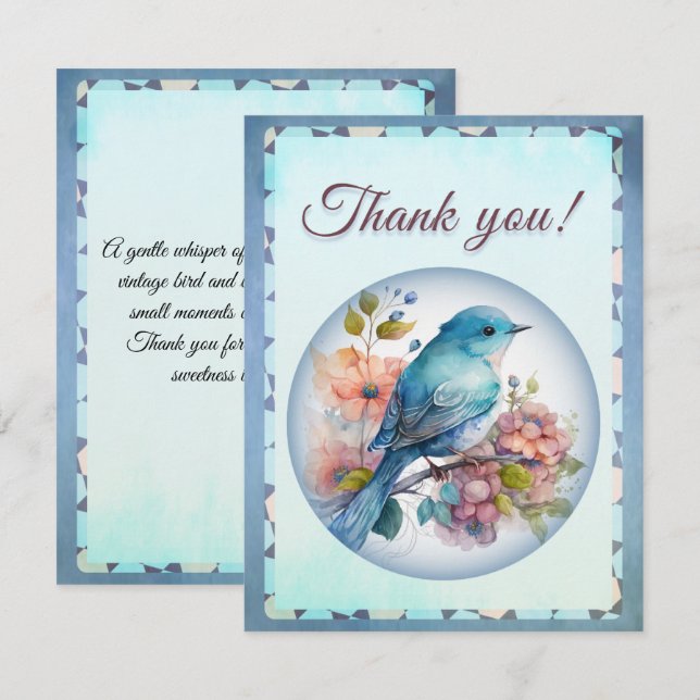 Cartão De Agradecimento thank you card, elegant and chic  (Frente/Verso)