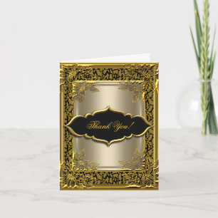 Cartão De Agradecimento Thank You Card Elegant Coffee Black Gold