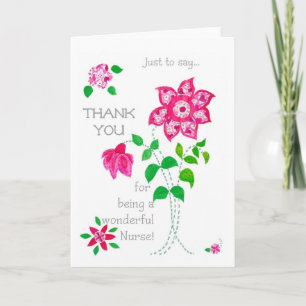 Cartão De Agradecimento Thank You Card for a Nurse