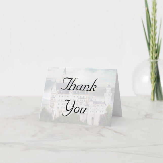 Cartão De Agradecimento Thank You Card for Castle Themed Wedding (Frente)