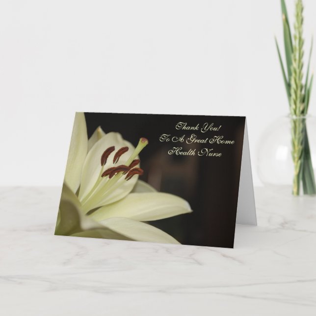 Cartão De Agradecimento Thank You Card For Home Health Nurse (Frente)