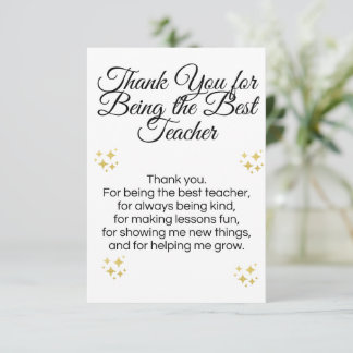Cartão De Agradecimento Thank you card for teachers