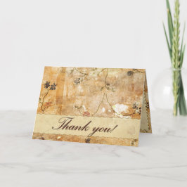 Cartão De Agradecimento Thank you card in cream and brown