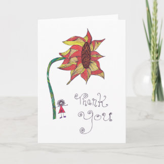Cartão De Agradecimento Thank you card - ink sunflower