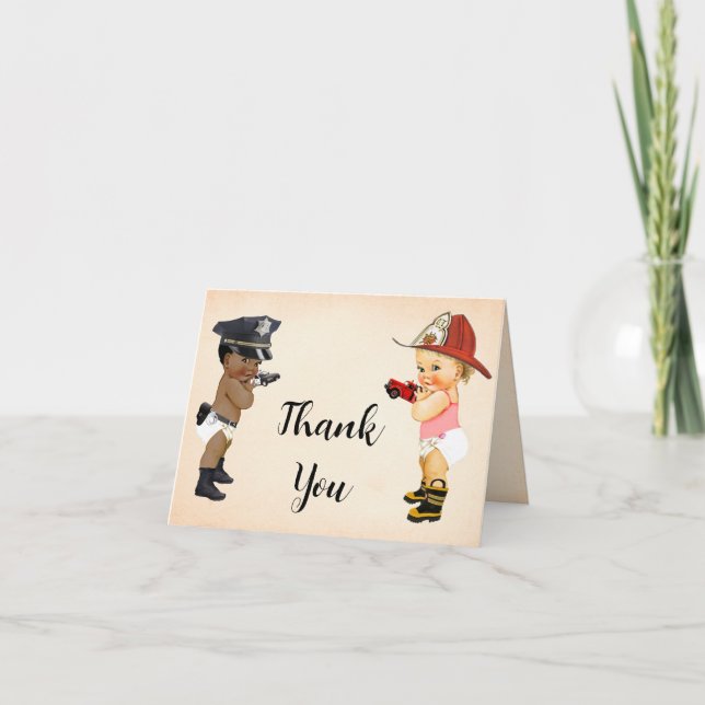 Cartão De Agradecimento Thank You Card Little Recruit Baby Shower (Frente)