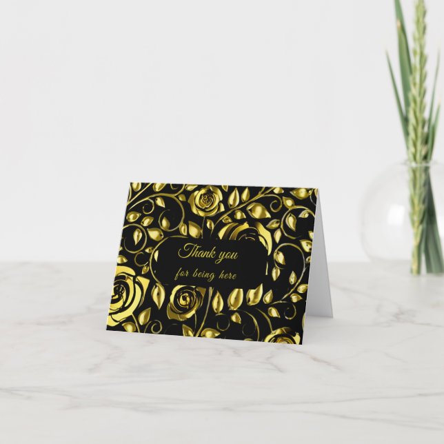 Cartão De Agradecimento Thank you card-Midnight Elegance collection (Frente)