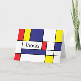 Cartão De Agradecimento Thank You Card - Mondrian Themed