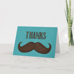Cartão De Agradecimento Thank You Card - Mustache Design