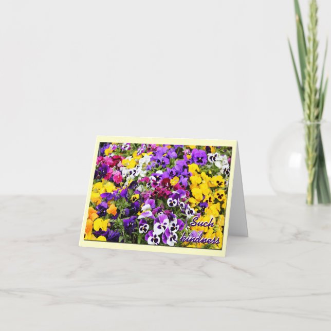 Cartão De Agradecimento Thank You Card--Pansies (Frente)