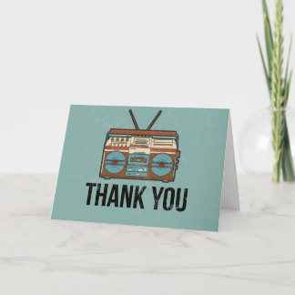 Cartão De Agradecimento Thank You Card - Retro Radio Design