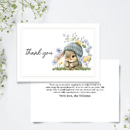 Cartão De Agradecimento Thank You Card Simple Little Bunny