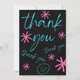CARTÃO DE AGRADECIMENTO THANK YOU CARD SMILEY FACE