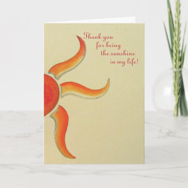 Cartão De Agradecimento Thank you card - Thank you for being the sunshine (Frente)