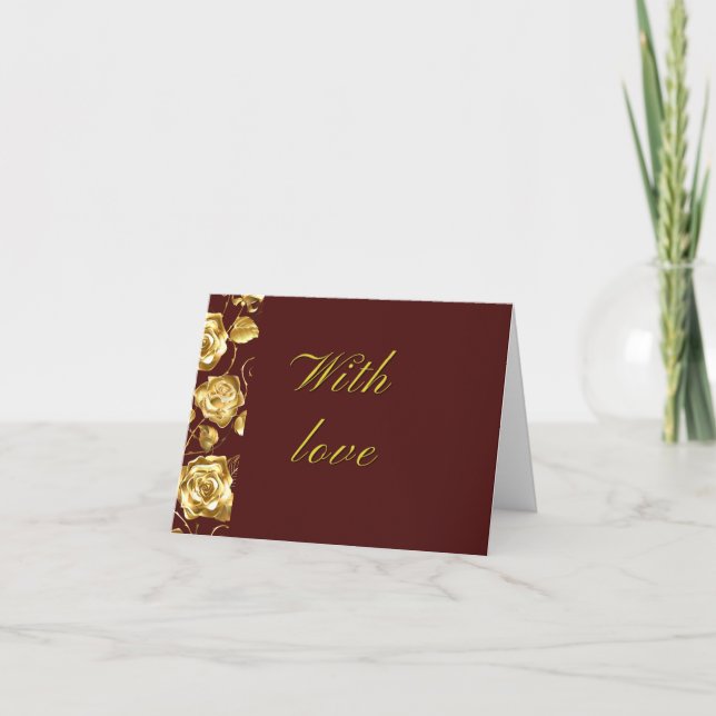 Cartão De Agradecimento Thank you card-Velvet Wine colllection (Frente)
