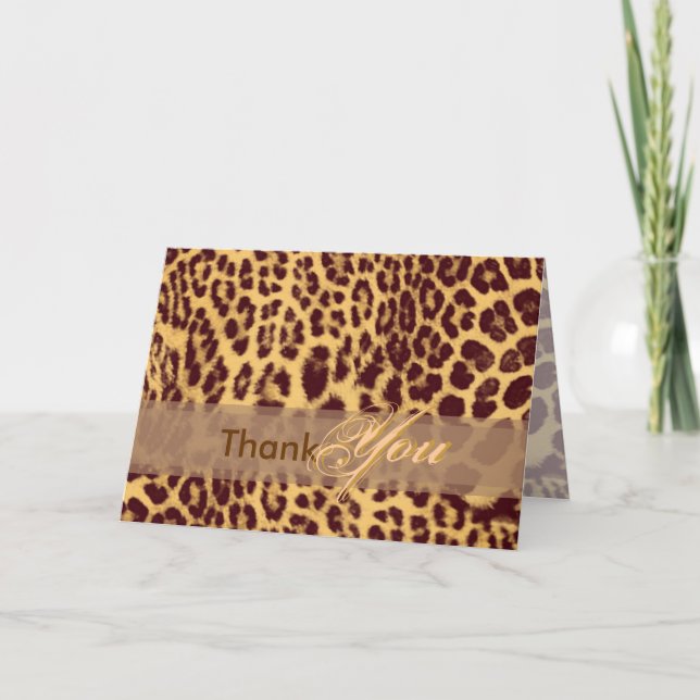 Cartão De Agradecimento Thank You card, with leopard skin (Frente)
