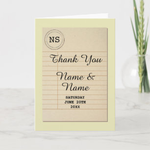 Cartão De Agradecimento Thank You Cards Bridal Library Wedding Author