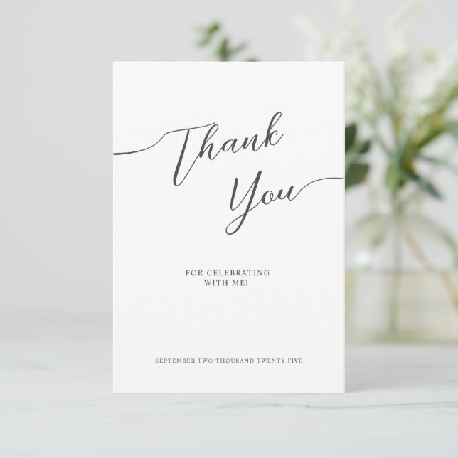 Cartão De Agradecimento Thank You Cards for Bridal shower in a modern. (Em pé/Frente)
