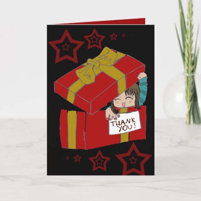 Cartão De Agradecimento Thank You chibi (Frente)