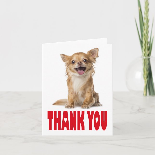 Cartão De Agradecimento Thank You Chihuahua Puppy Dog Blank Notecard (Frente)