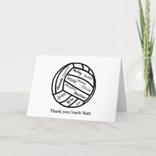 Cartão De Agradecimento Thank You Coach Custom Name Volleyball Card