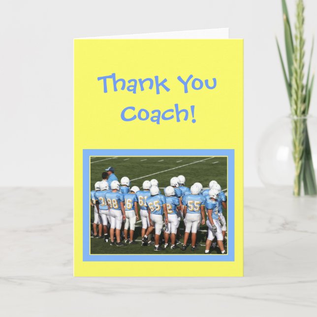 Cartão De Agradecimento Thank you coach Football players greeting card (Frente)