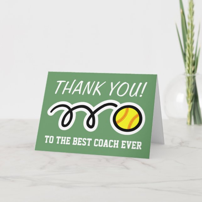 Cartão De Agradecimento Thank you coach | softball greeting cards (Frente)